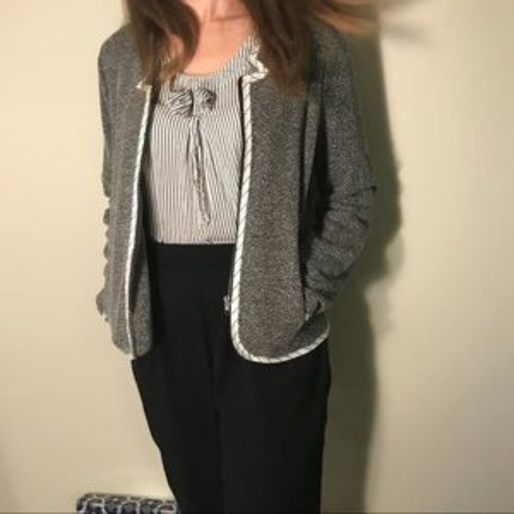 NWT Eden Society Marled Suit Jacket Grey Sz S Office Executive Career Wear